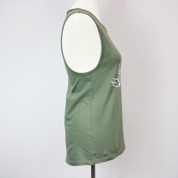 Bella Canvas Olive Green Humanity Heart Thorns Graphic Tank Top Women’s Size M - Picture 9 of 16